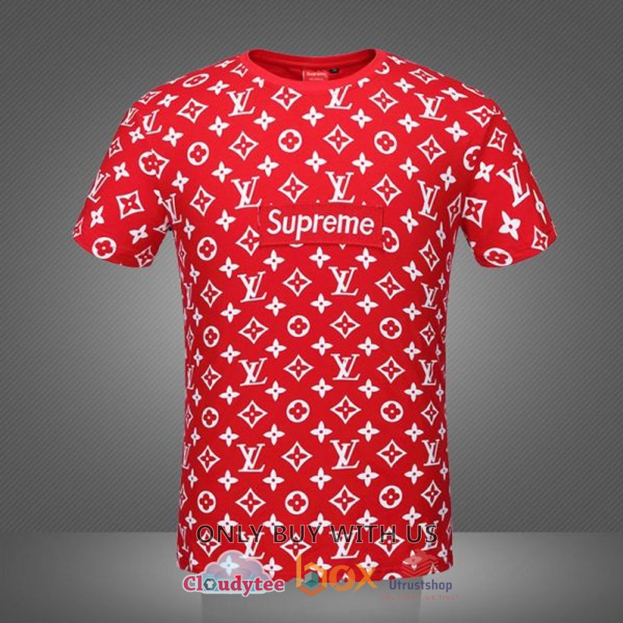 supreme louis vuitton red color 3d t shirt 1 2822