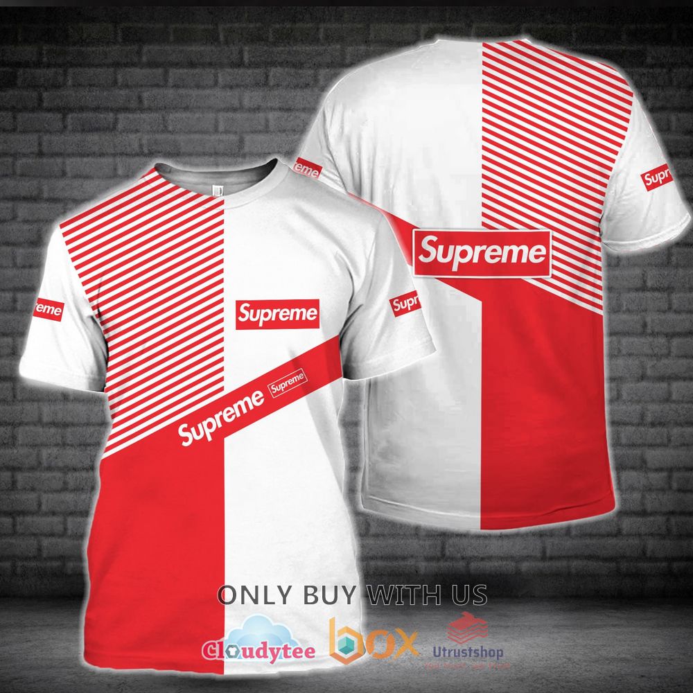 supreme red white stripes 3d t shirt 1 16297