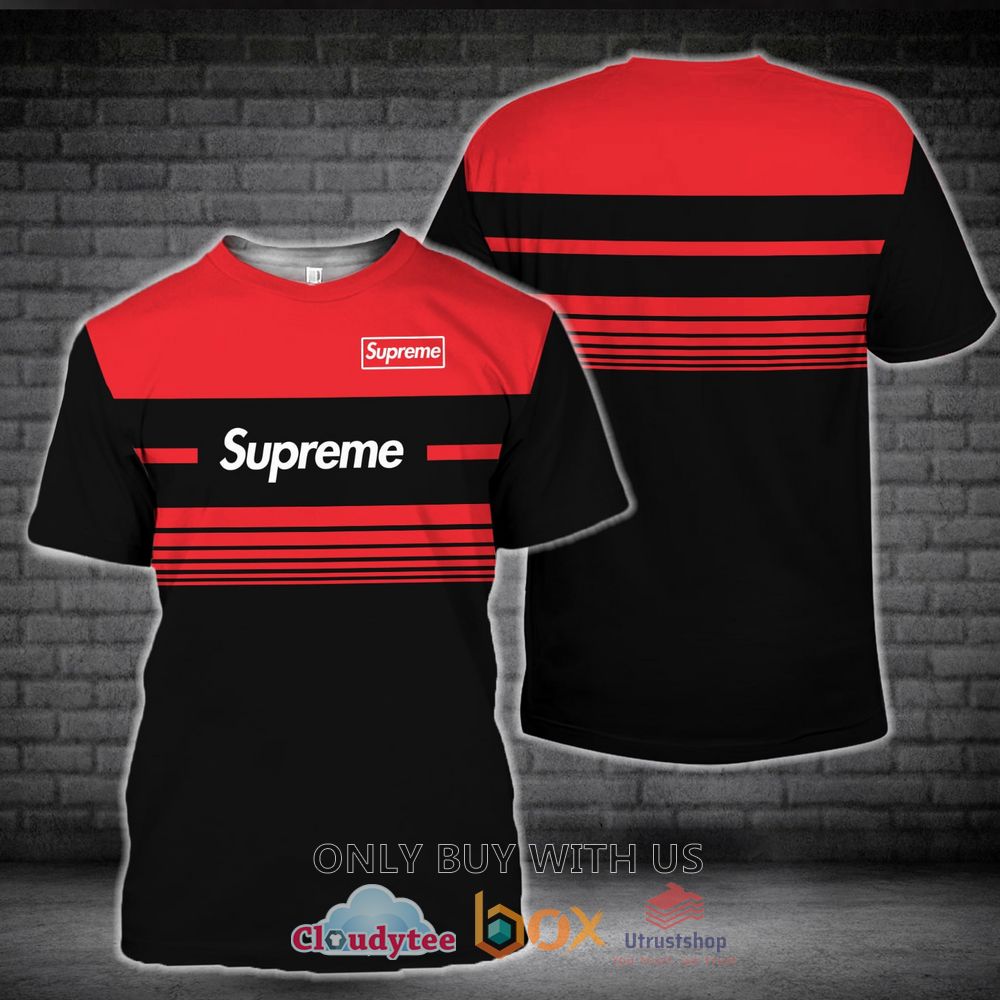 supreme stripes red black 3d t shirt 1 7188