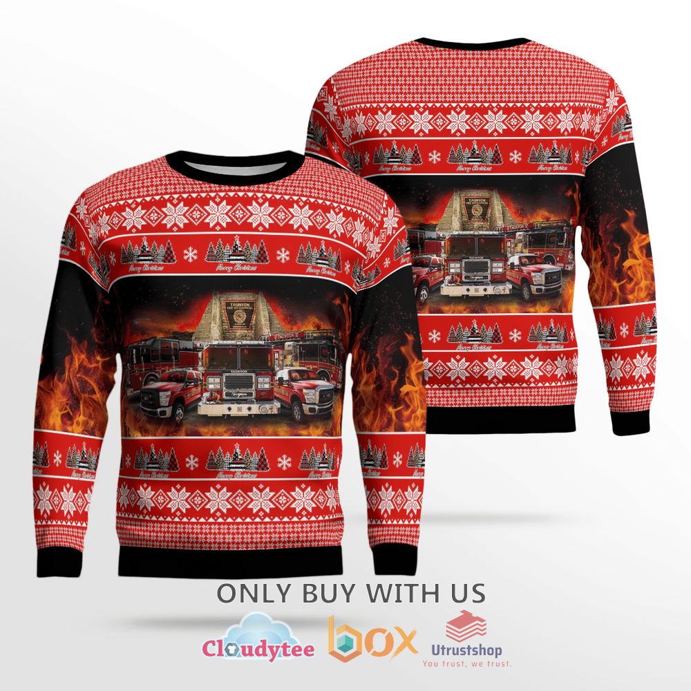 syracuse onondaga county new york taunton fire department christmas sweater 1 89177
