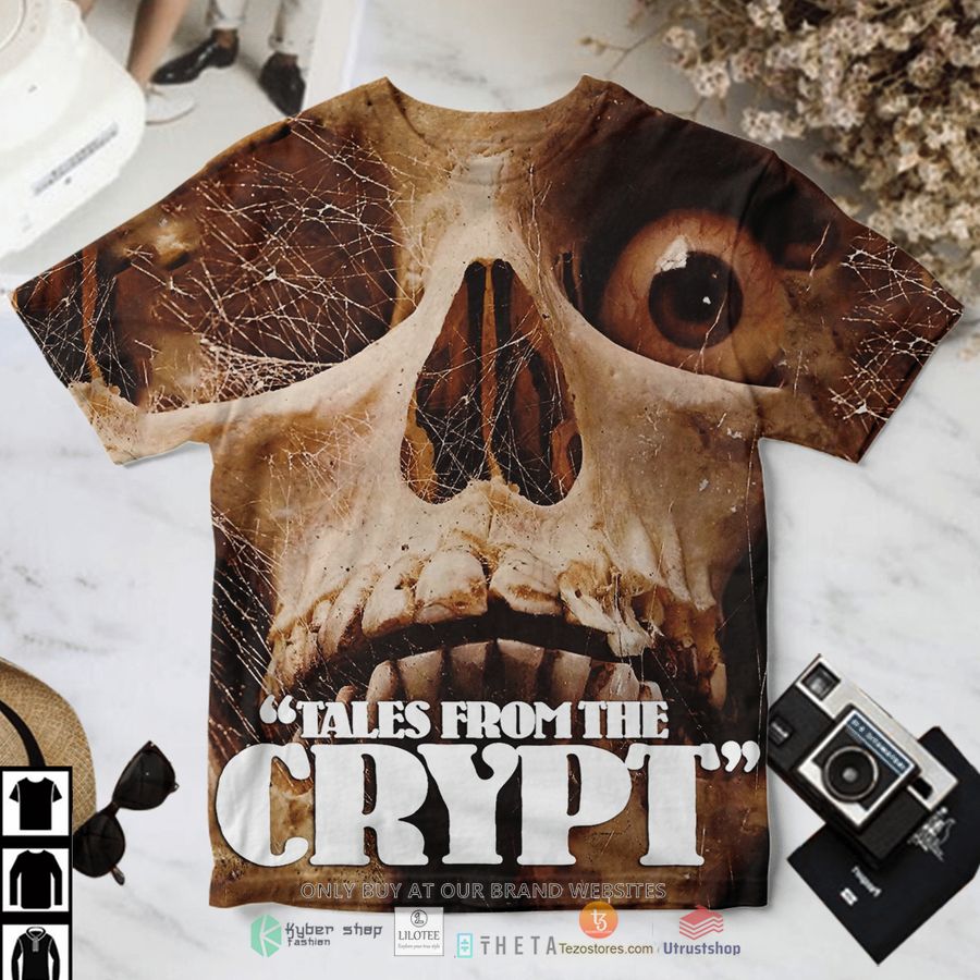 tales from the crypt 3d illusion skull face t shirt 1 40961