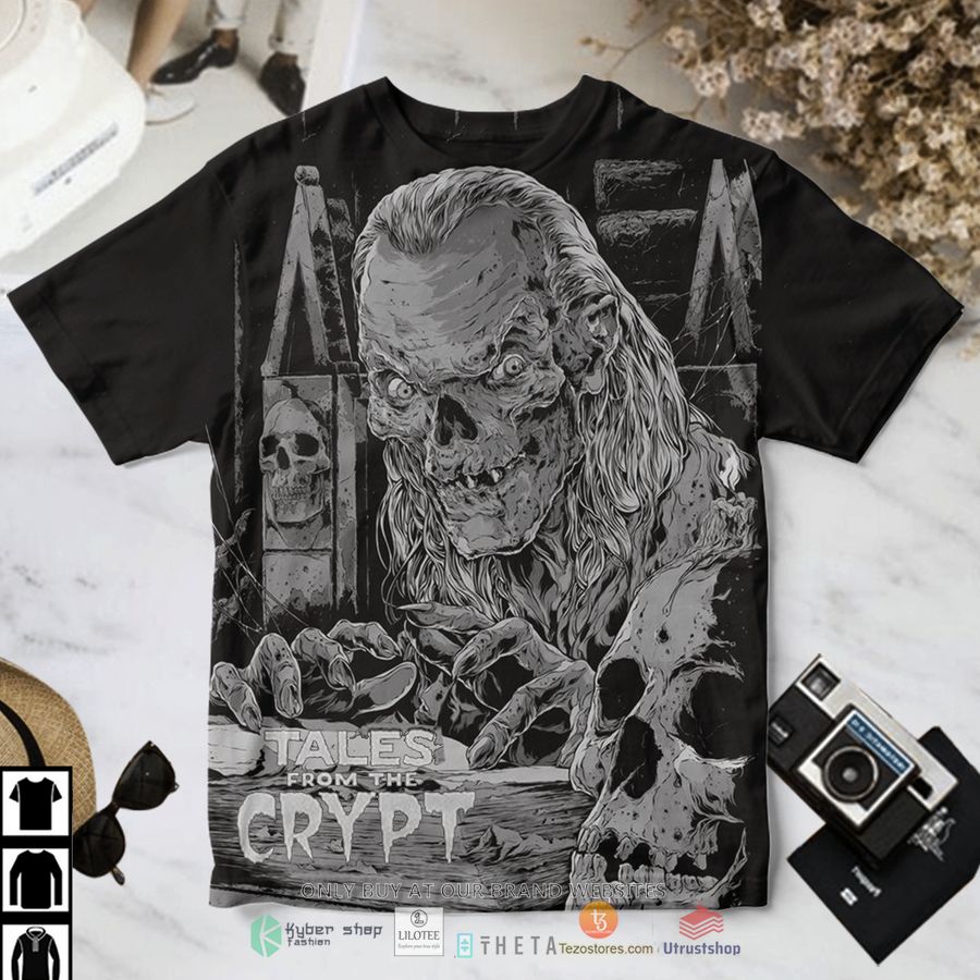 tales from the crypt crypt keeper skulls black t shirt 1 41879