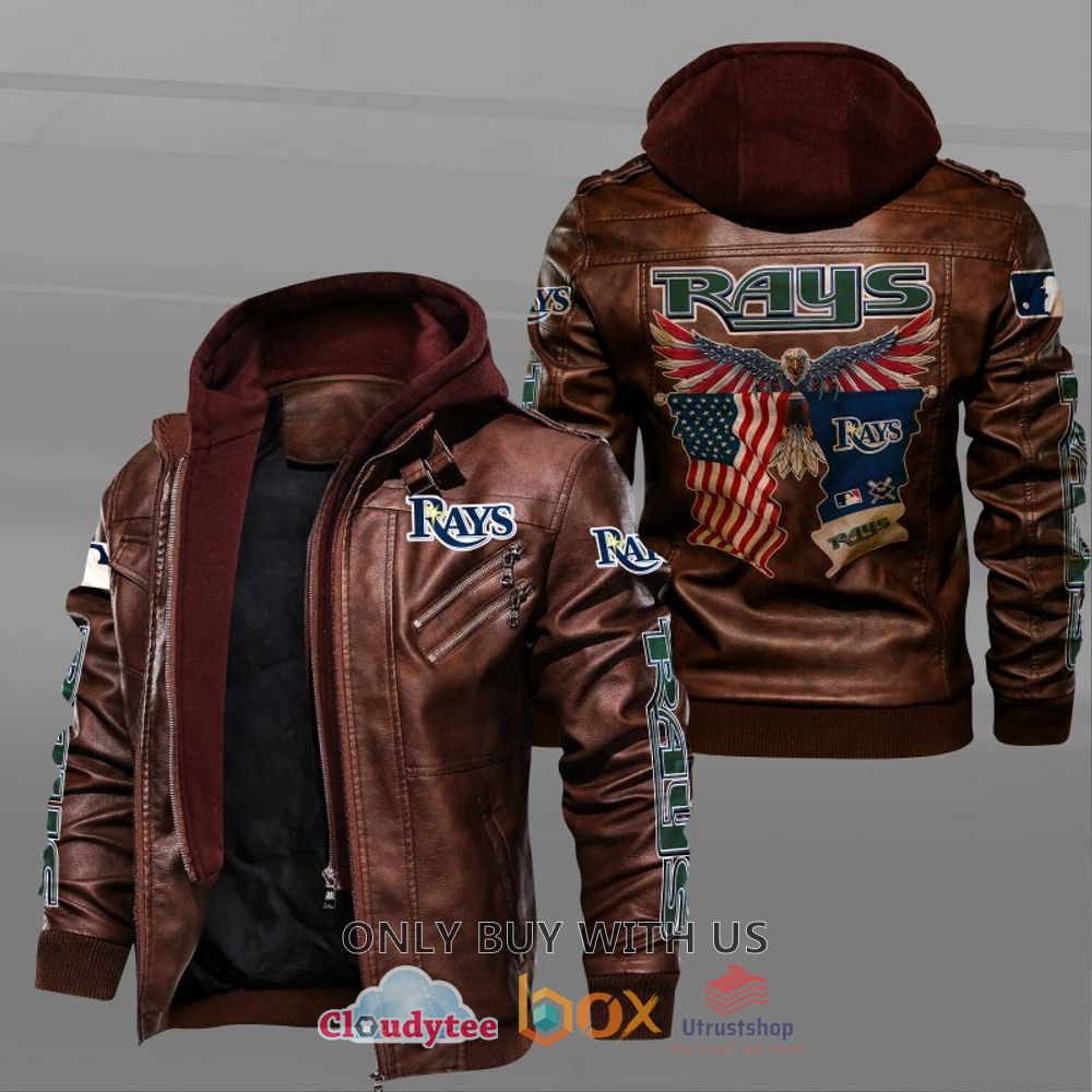 tampa bay rays american flag eagle leather jacket 2 28042