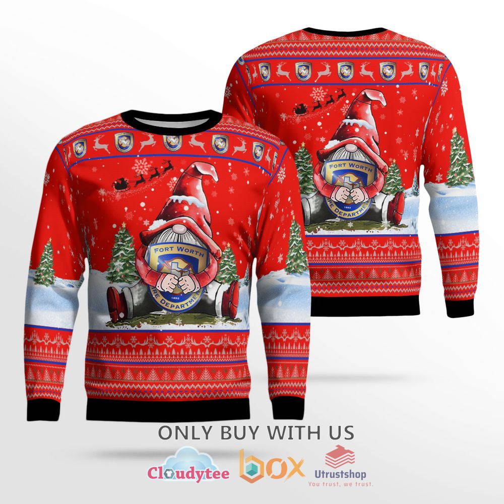 texas fort worth fire department red christmas sweater 1 36760