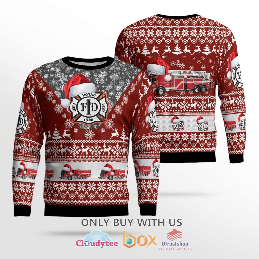 texas irving fire department christmas sweater 1 11671