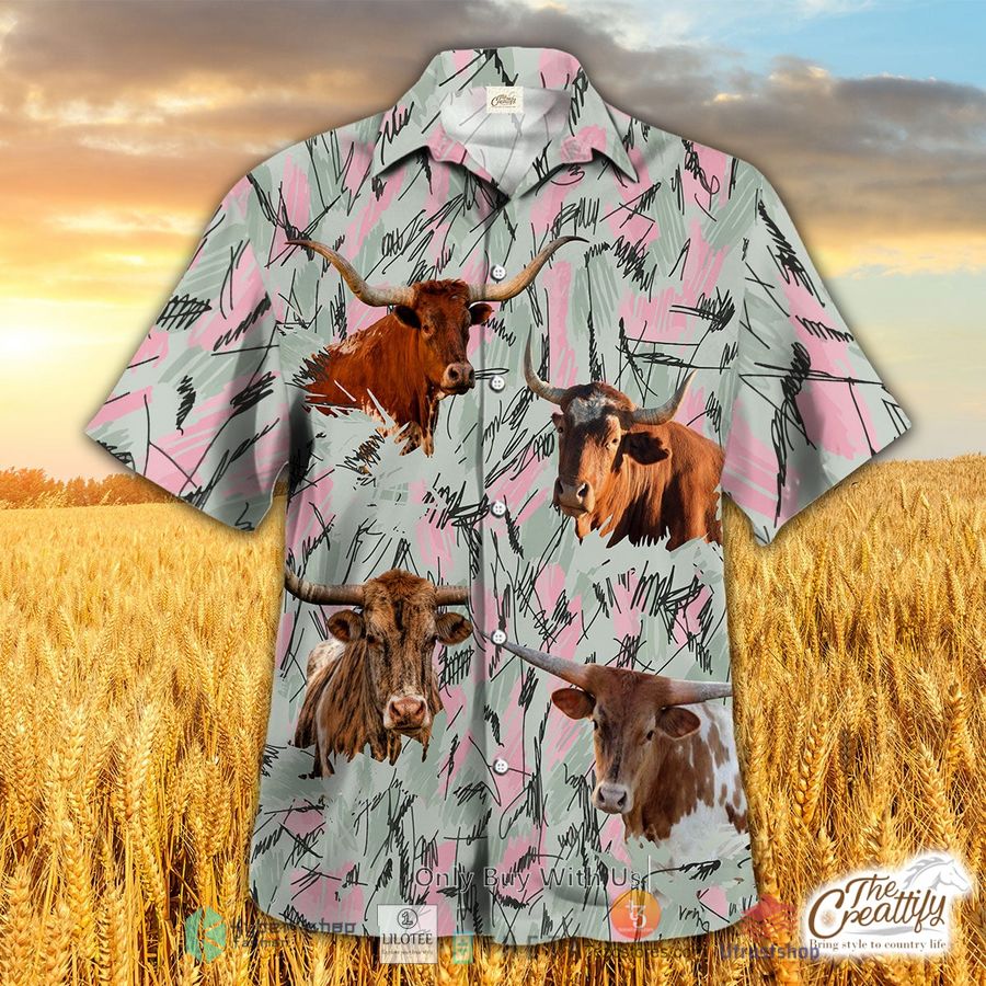 texas longhorn in hoppers hawaiian shirt 1 99618