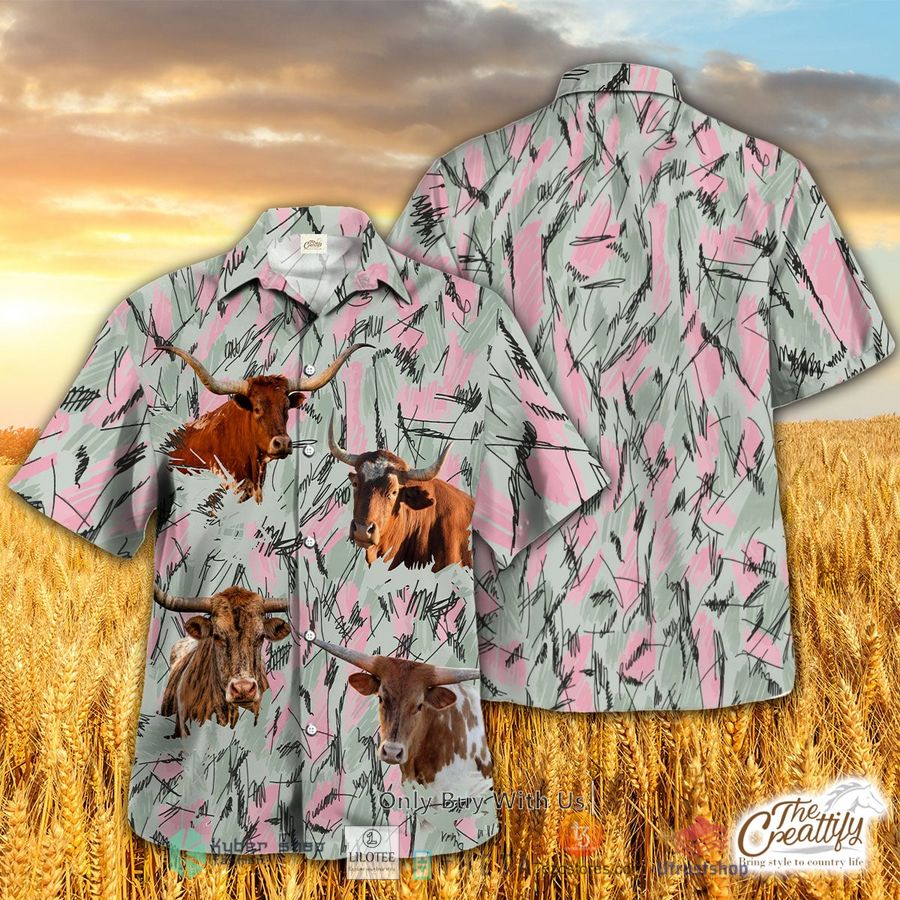 texas longhorn in hoppers hawaiian shirt 2 30061
