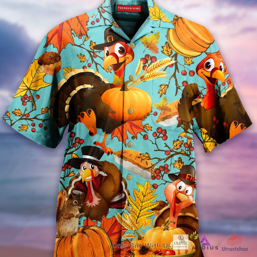 thanksgiving turkey print cbreathable hawaiian shirt 1 40539