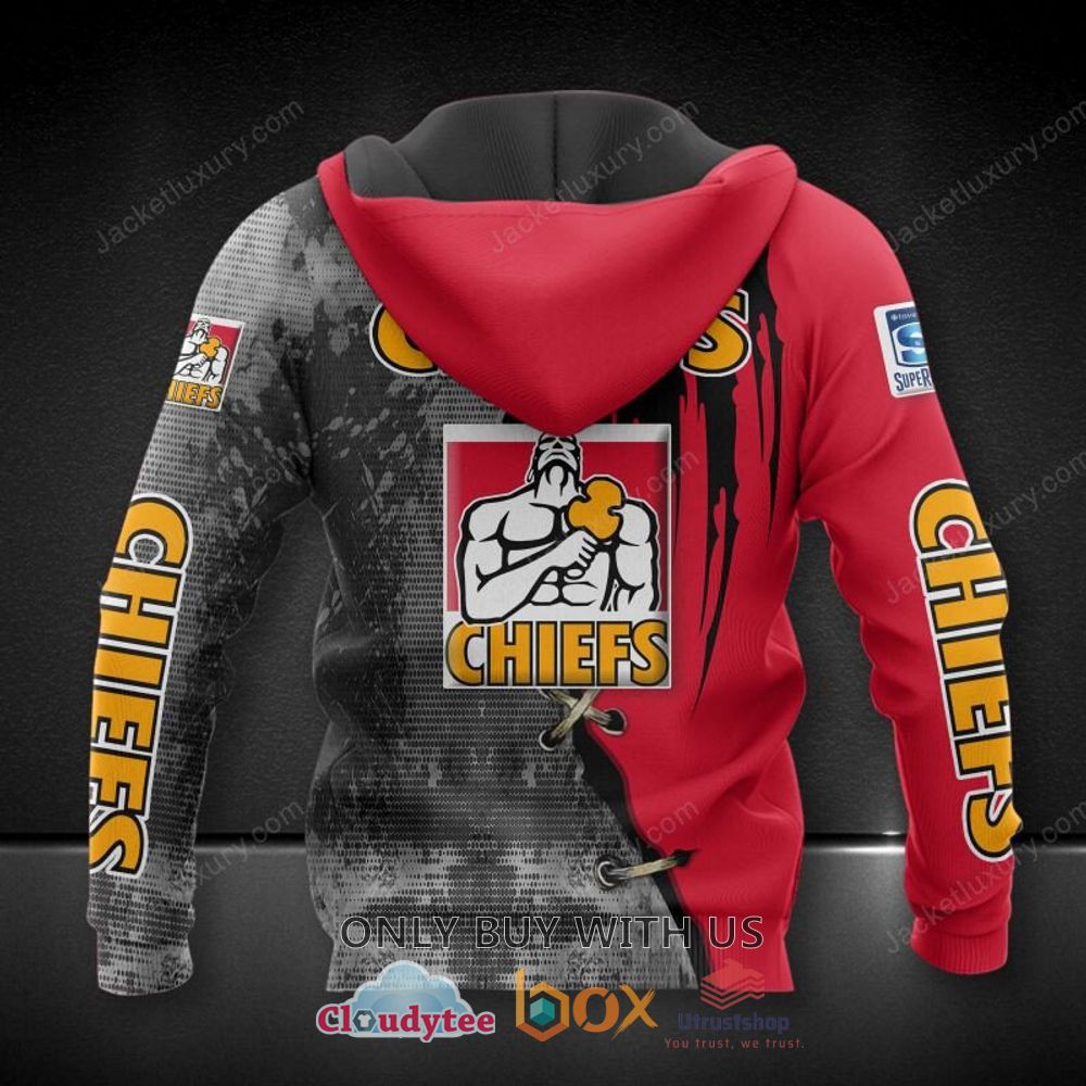 the chiefs rugby red black 3d hoodie shirt 2 42211