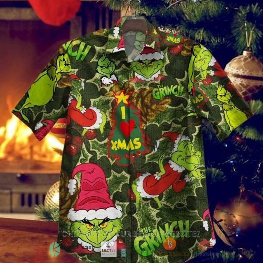 the grinch i love xmas casual hawaiian shirt 1 42450