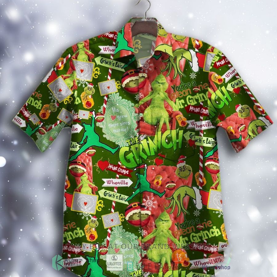 the grinch youre a mean one casual hawaiian shirt 1 18600