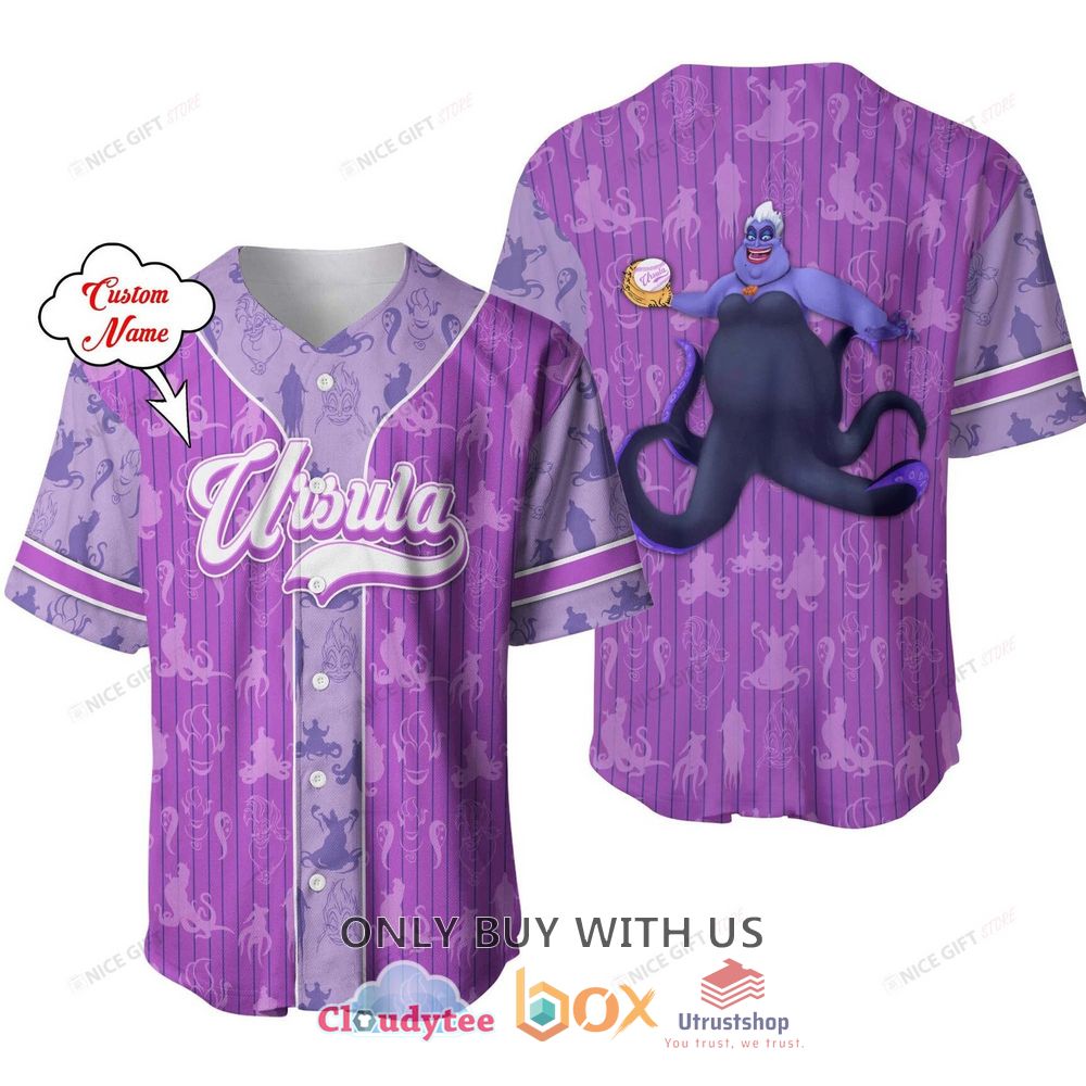 the little mermaid ursula custom name baseball jersey shirt 1 55868