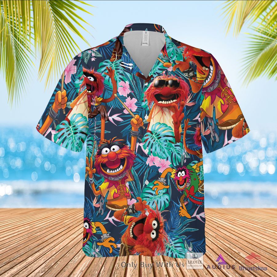 the muppet show animal blue red tropical hawaiian shirt 1 75865