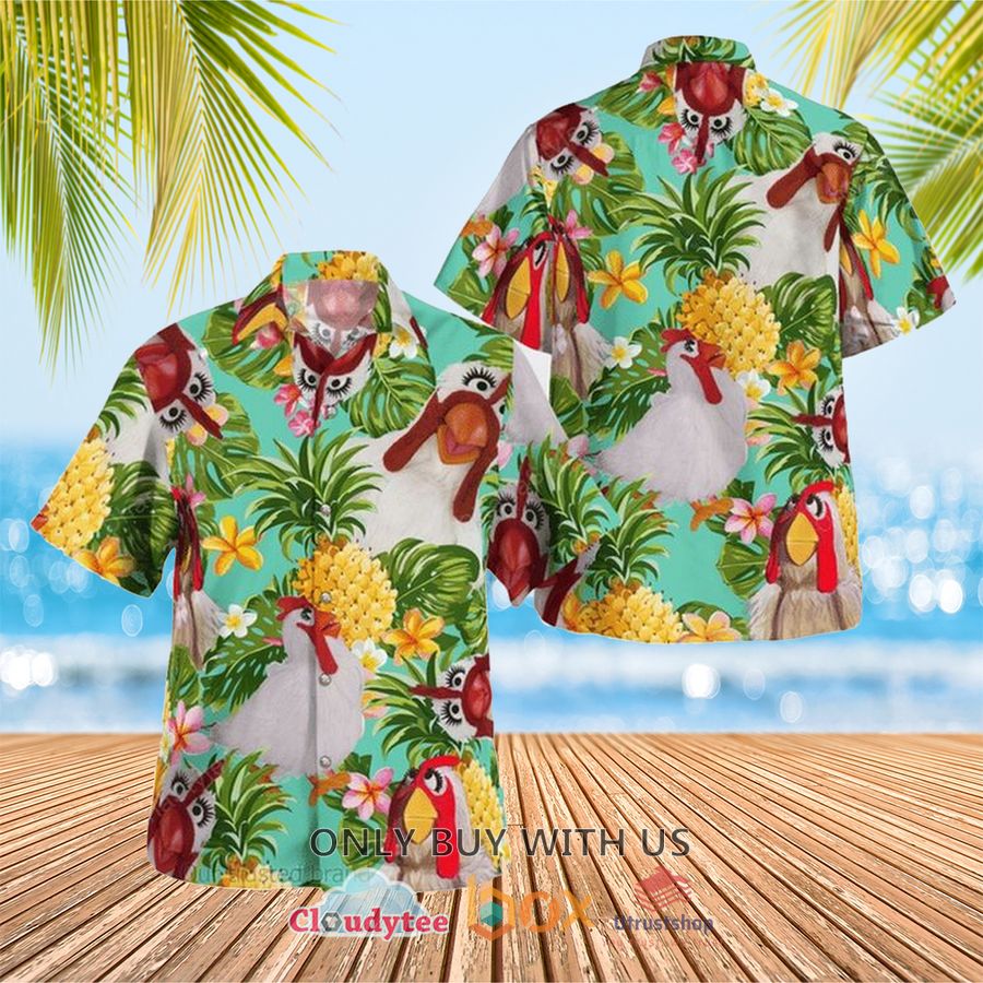 the muppets camilla the chicken pineapple hawaiian shirt 1 86349