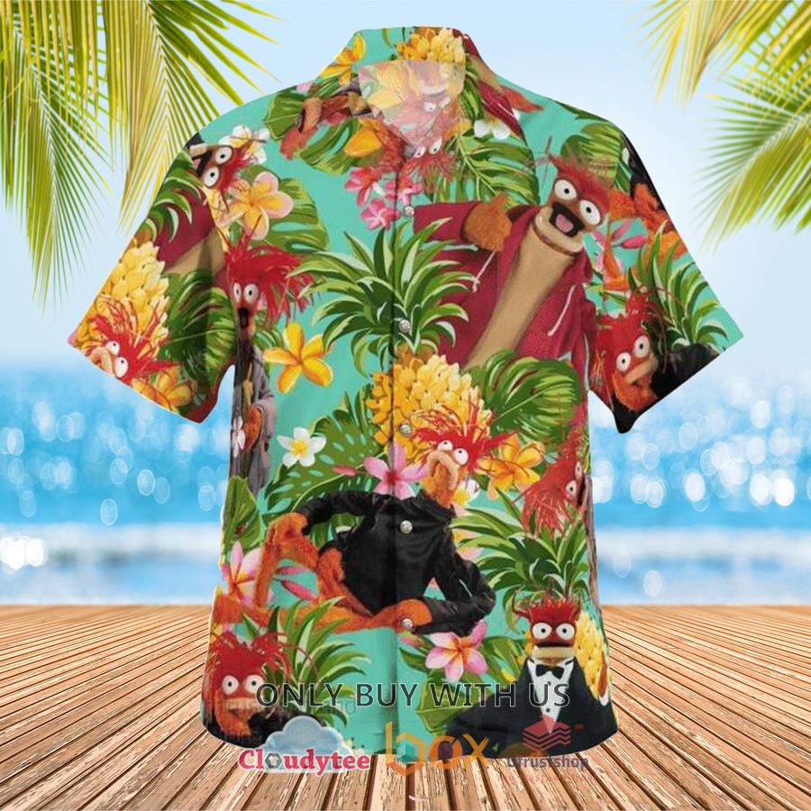 the muppets pepe the king prawn pineapple hawaiian shirt 1 66268