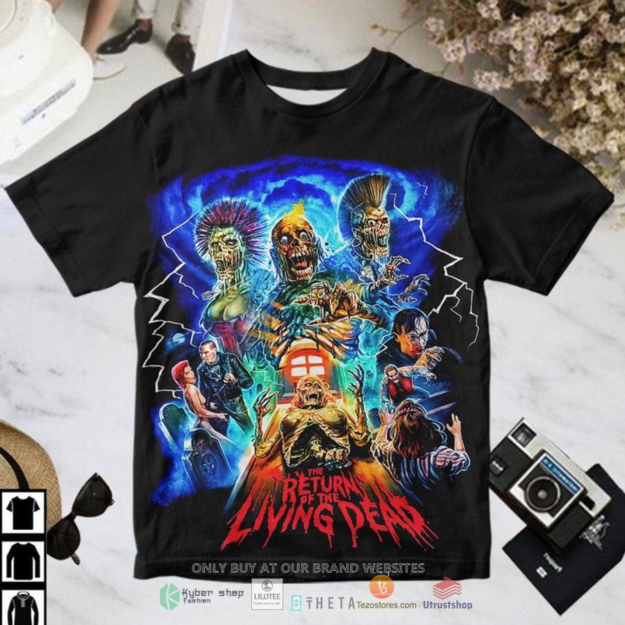 the return of the living dead 1985 zombie poster t shirt 1 7305