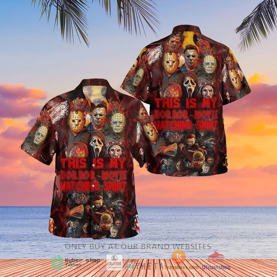 this is my horror movie watching shirt casual hawaiian shirt 1 91094