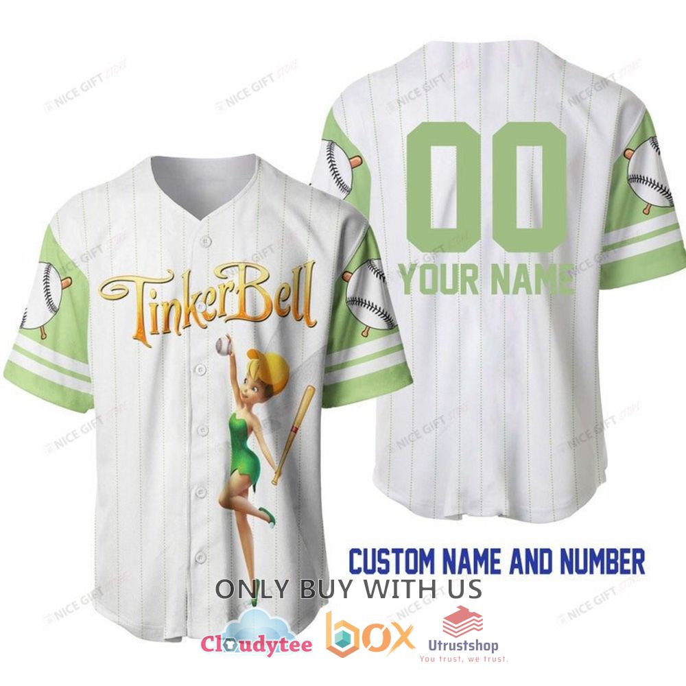 tinker bell cartoon personalized baseball jersey shirt 1 95400