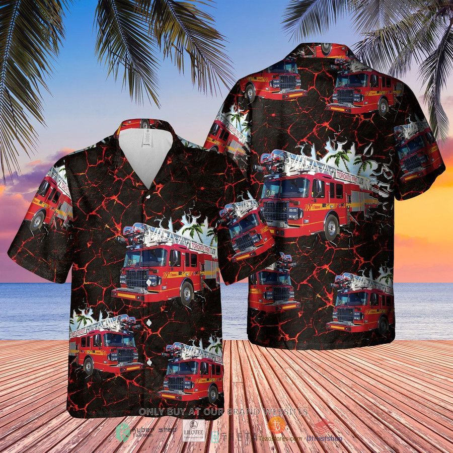 toronto aerial ladder fire truck short sleeve hawaiian shirt 1 39910