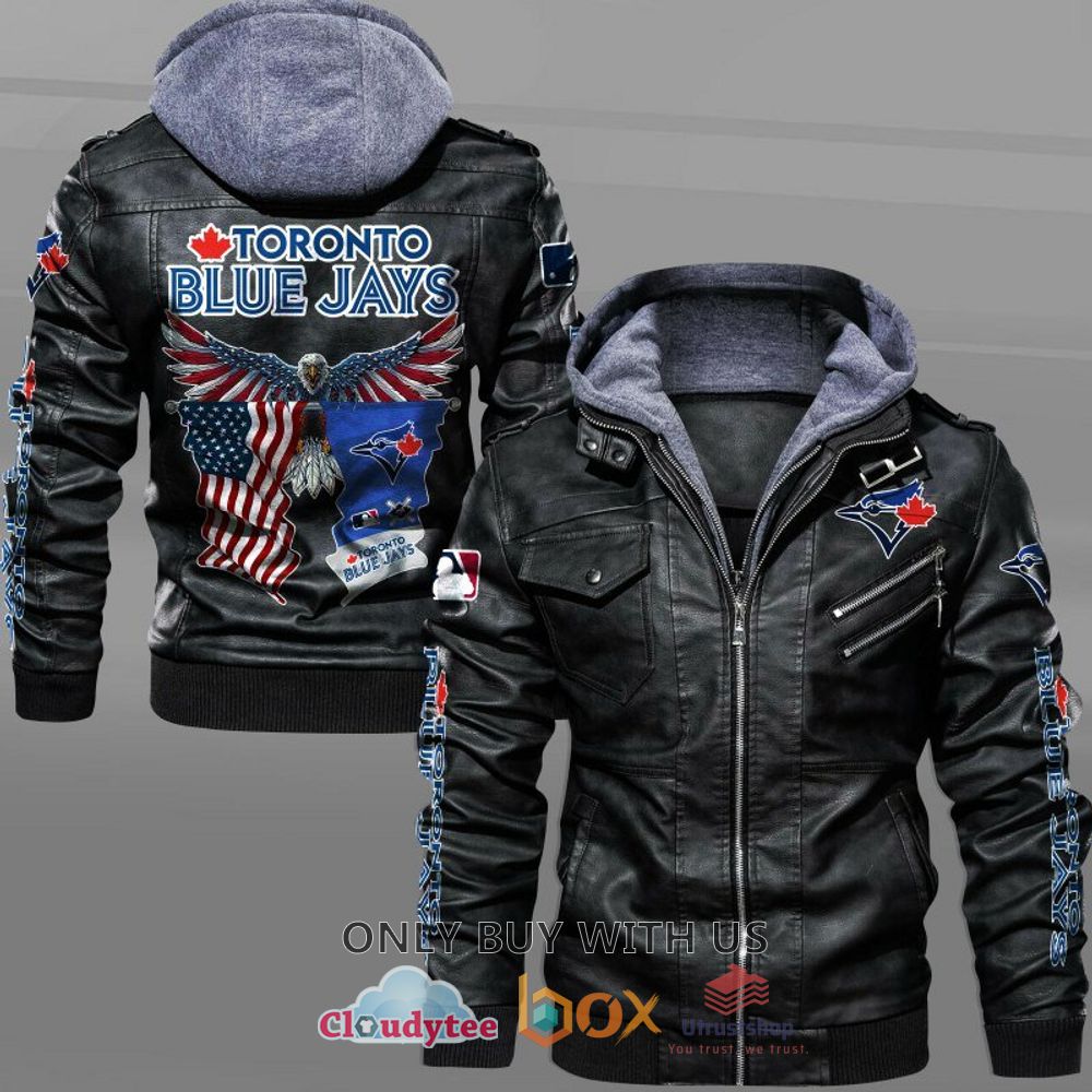 toronto blue jays american flag eagle leather jacket 1 9863