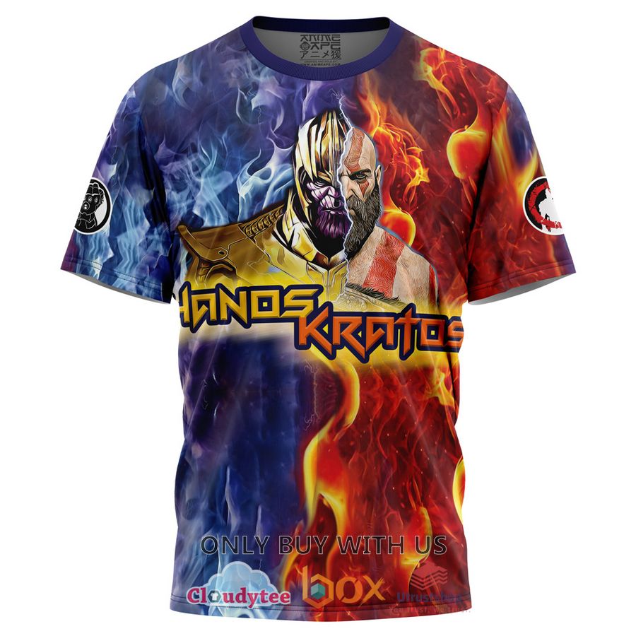 tripping thanos and kratos marvel t shirt 2 74118