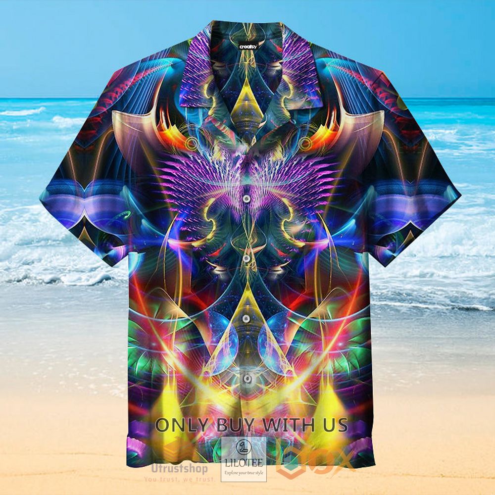 trippy color pattern hawaiian shirt 1 97920