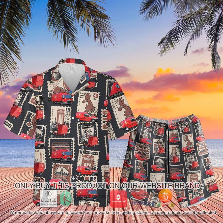 uk royal mail delivery vehicles dark hawaiian shirt beach shorts 1 20935