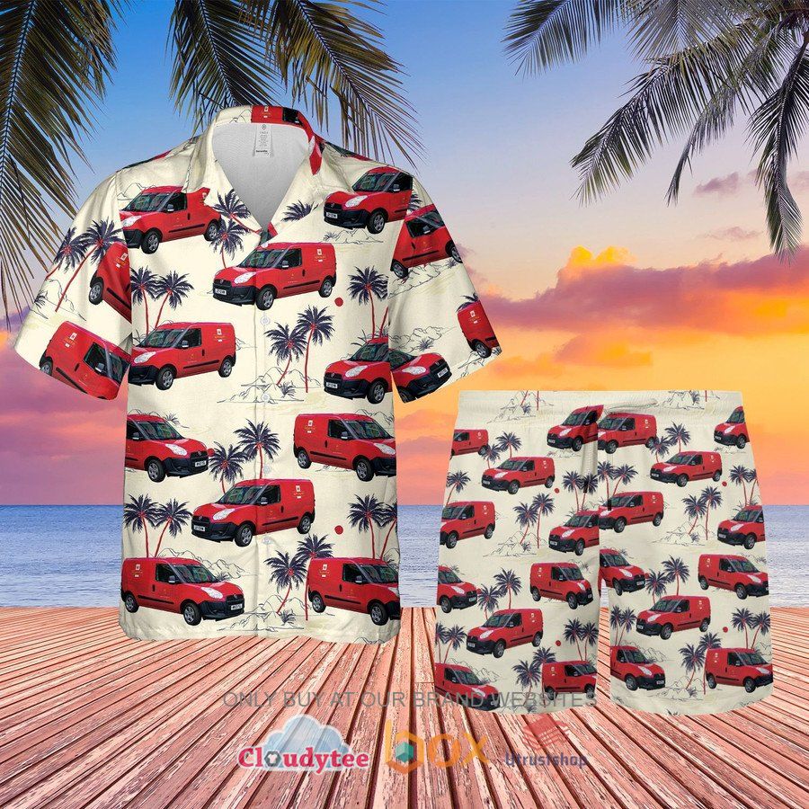 uk royal mail van cream red hawaiian shirt short 1 45099