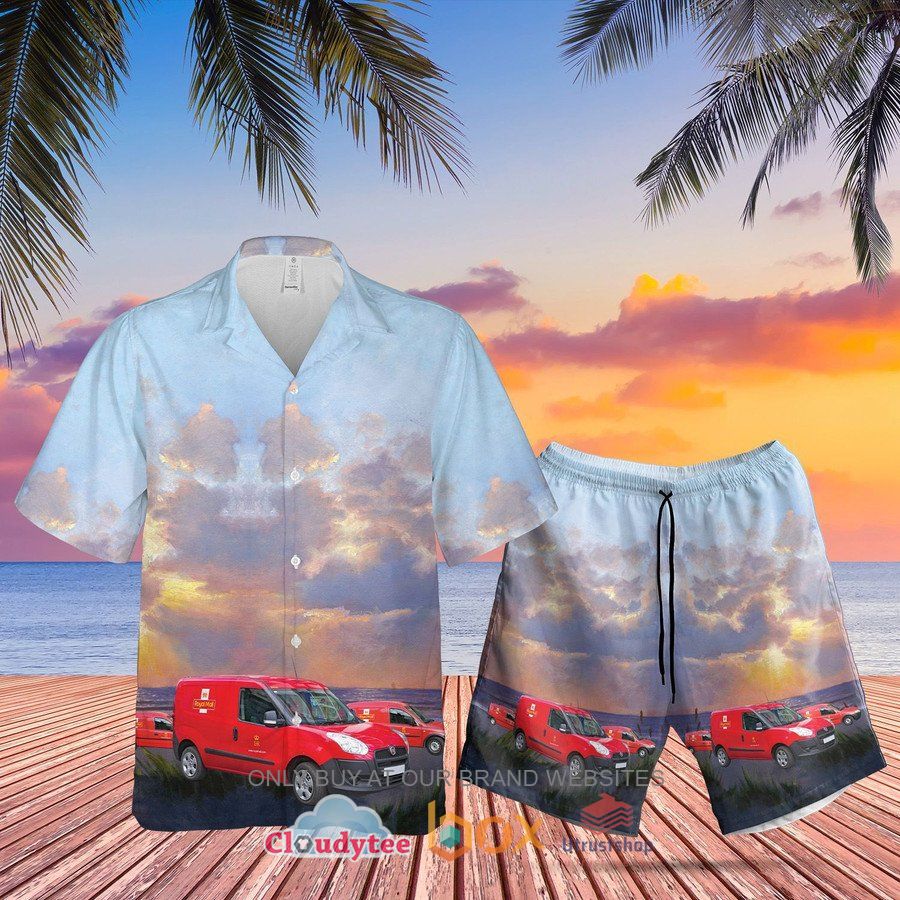 uk royal mail van pattern hawaiian shirt short 1 51509