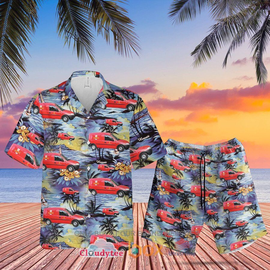 uk royal mail van pattern hawaiian shirt short 2 24951