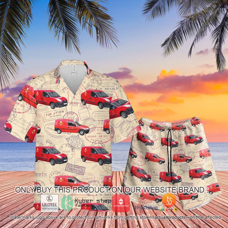 uk royal mail van red car hawaiian shirt beach shorts 1 54375
