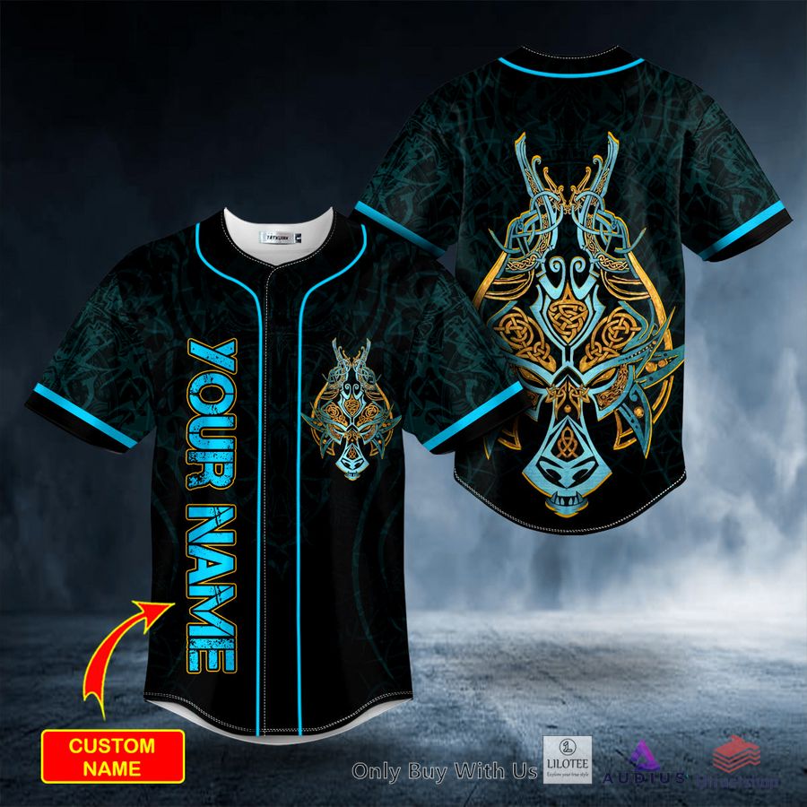 ulfhednar king viking blue tattoo custom baseball jersey 1 76742