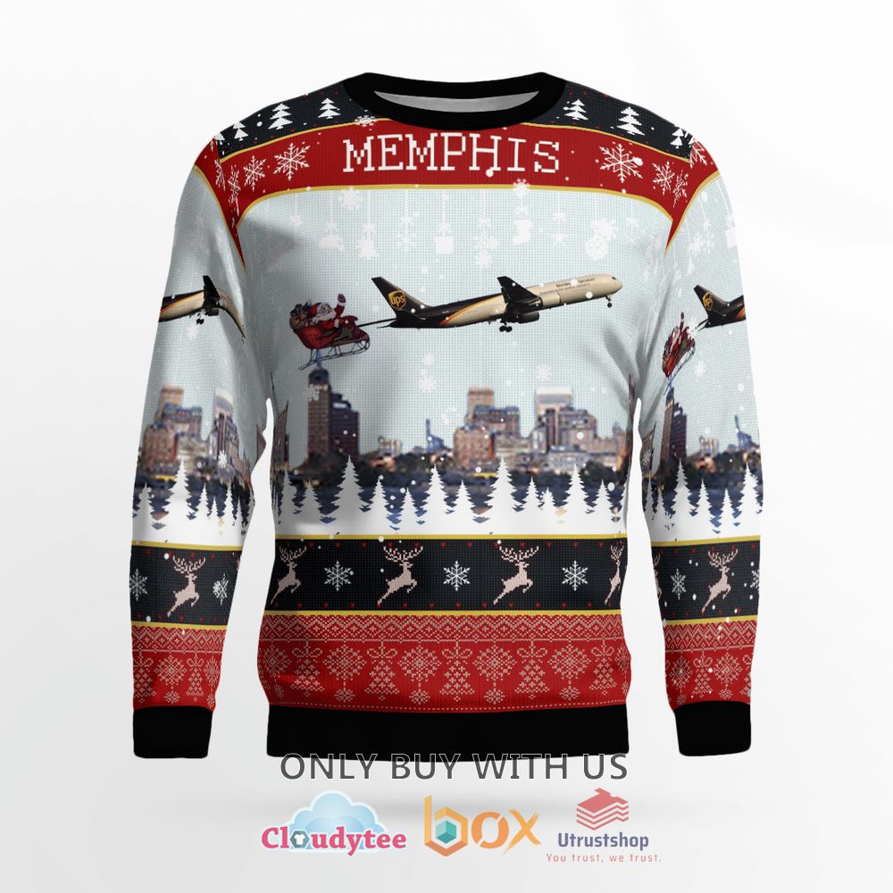 ups boeing 767 300f er with santa over memphis sweater 2 39386