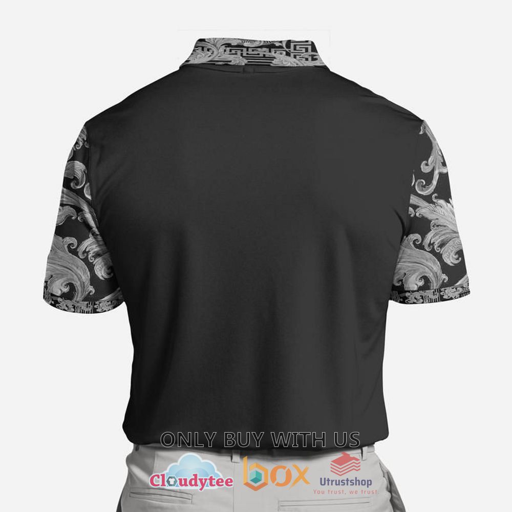 versace black grey pattern polo shirt 2 34653