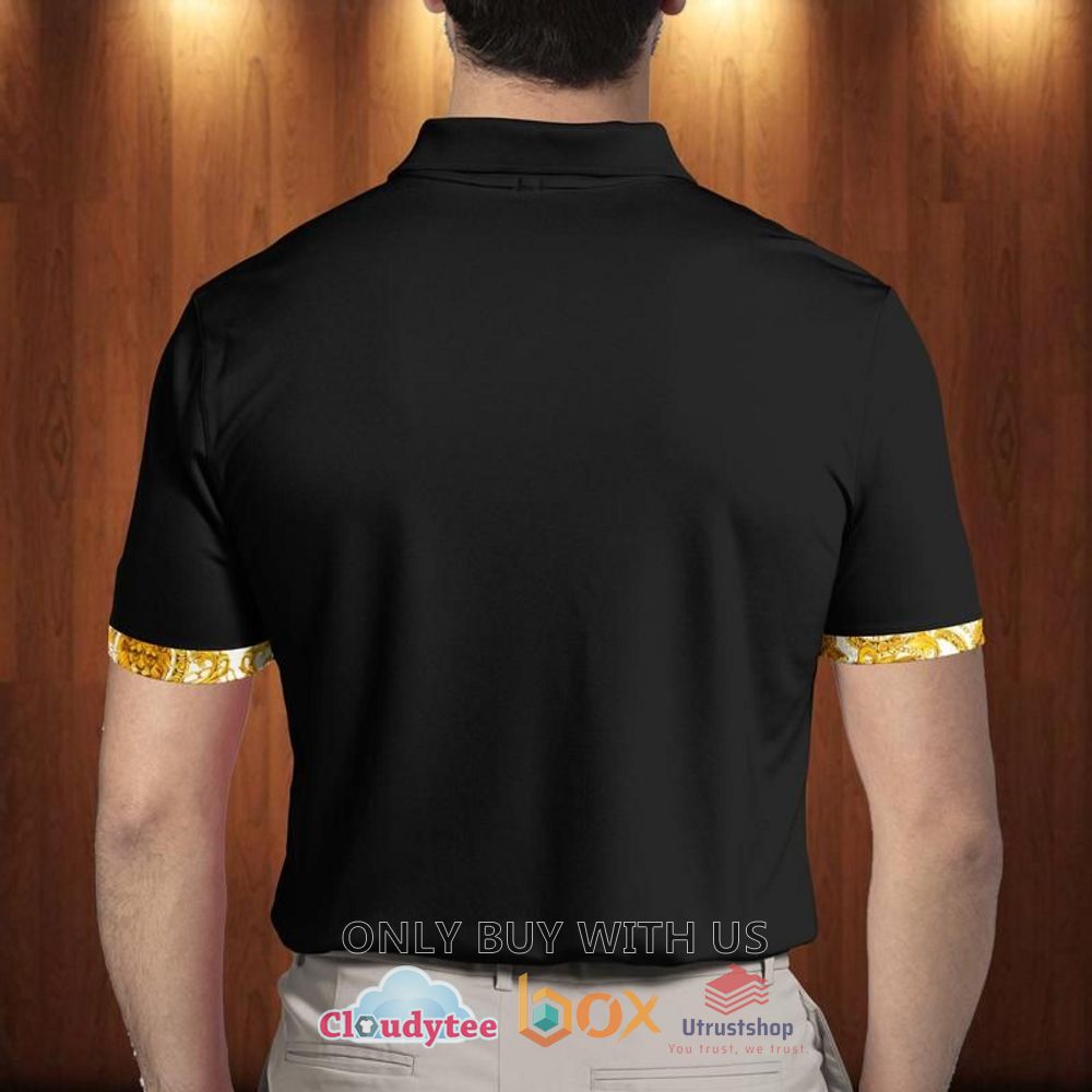 versace black yellow pattern polo shirt 2 63236