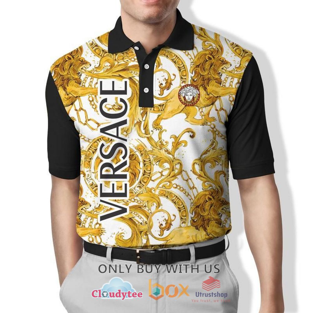 versace medusa yellow white polo shirt 1 95535