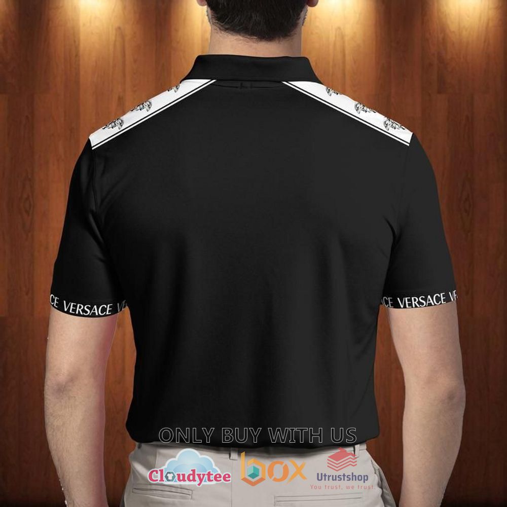 versace pattern black polo shirt 2 4993