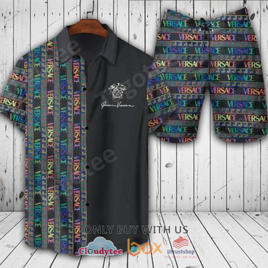 versace pattern colors hawaiian shirt short 1 55303