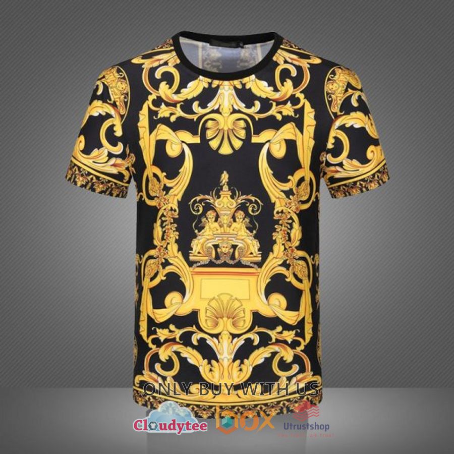 versace pattern yellow black 3d t shirt 1 95365