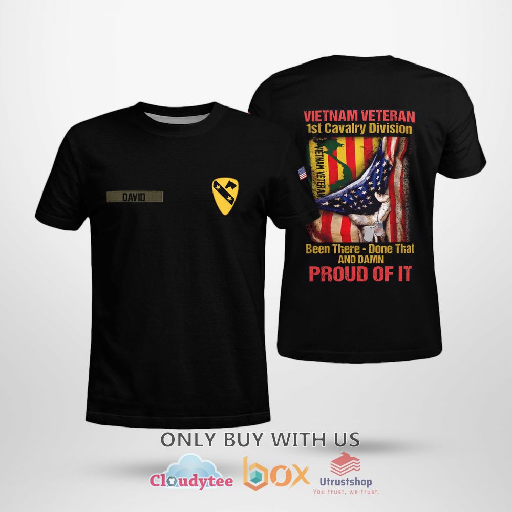 vietnam veteran 1st cavalry division custom name t shirt 1 11363