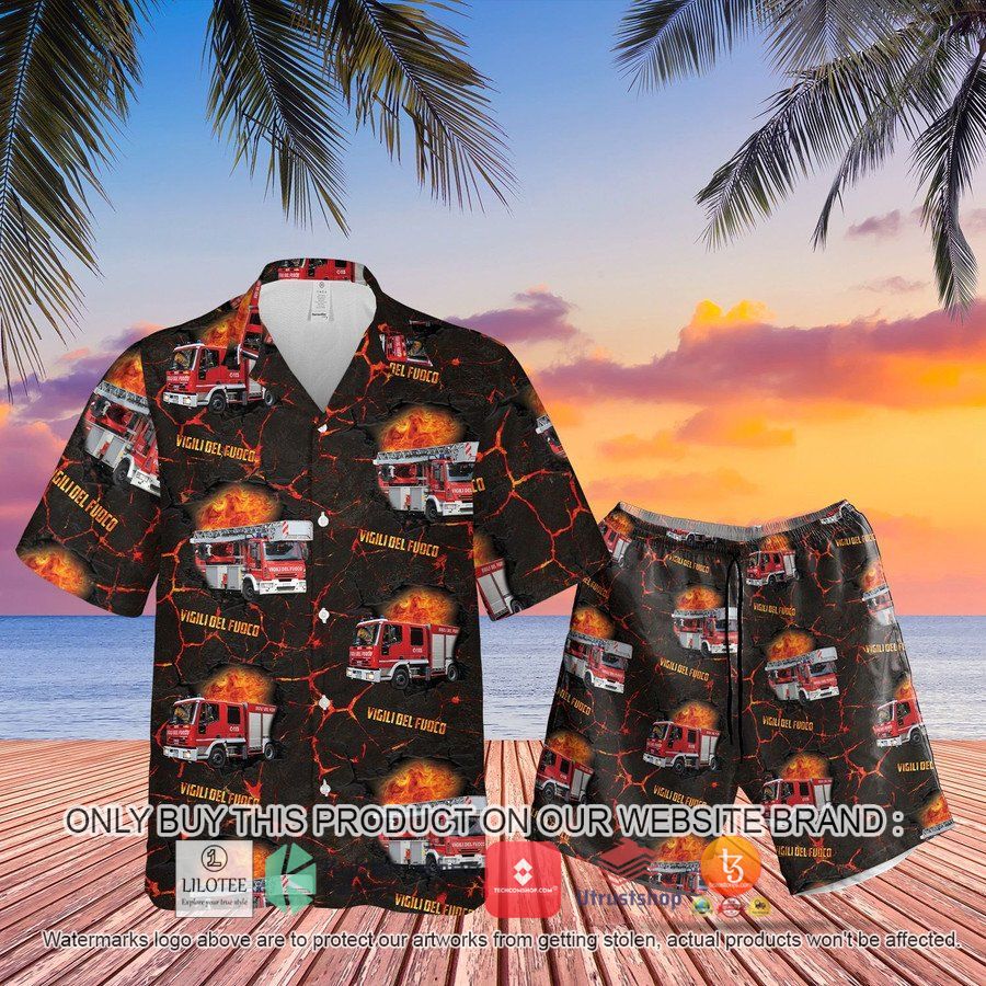 vigili del fuoco hawaiian shirt beach shorts 1 68025