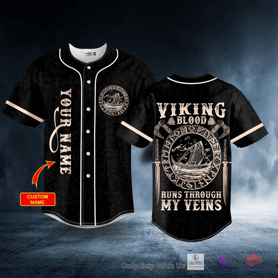 viking blood runs through my veins custom baseball jersey 1 5600