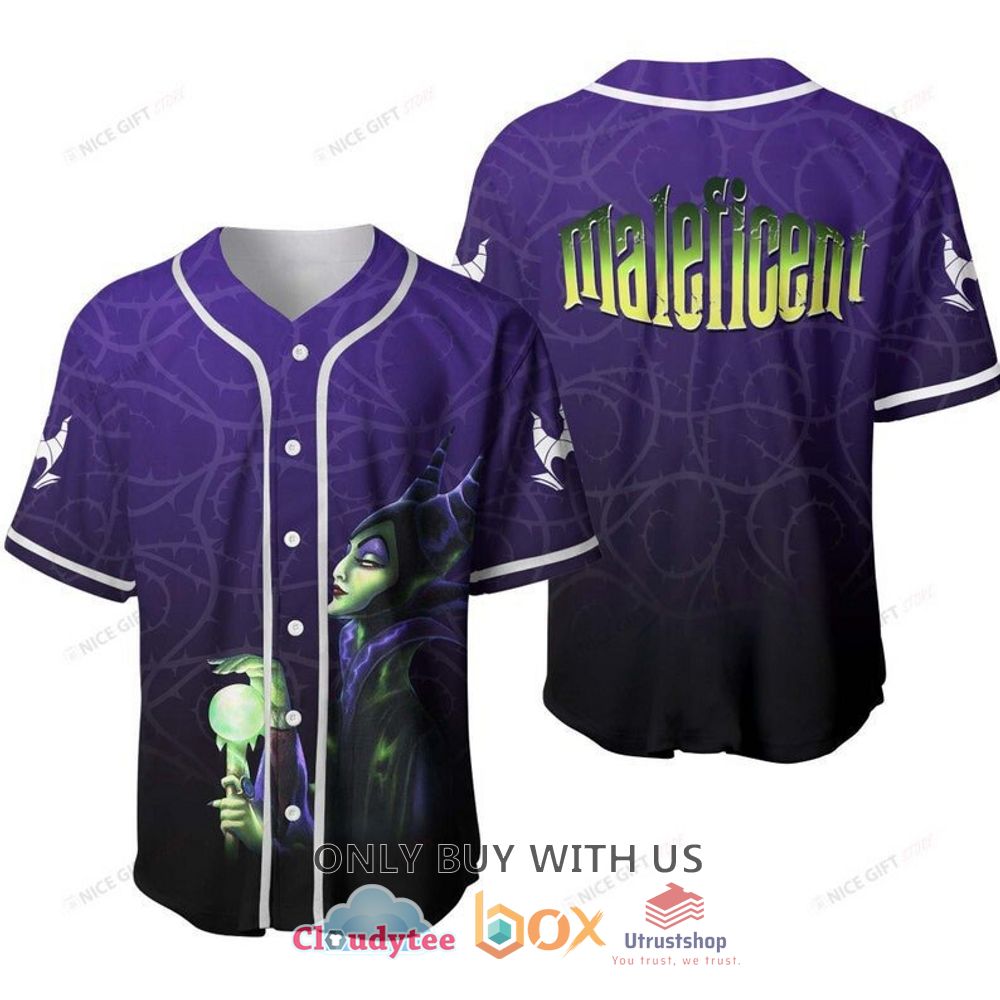 walt disney maleficent pattern baseball jersey shirt 1 57560