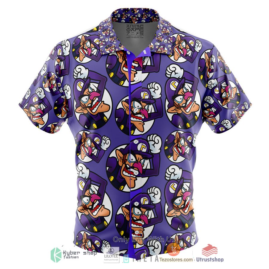 waluigi super mario short sleeve hawaiian shirt 1 87606