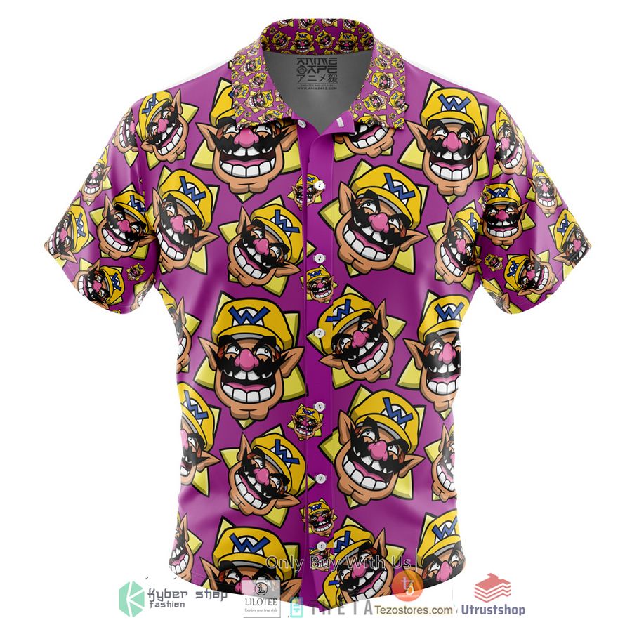 wario super mario short sleeve hawaiian shirt 1 26422
