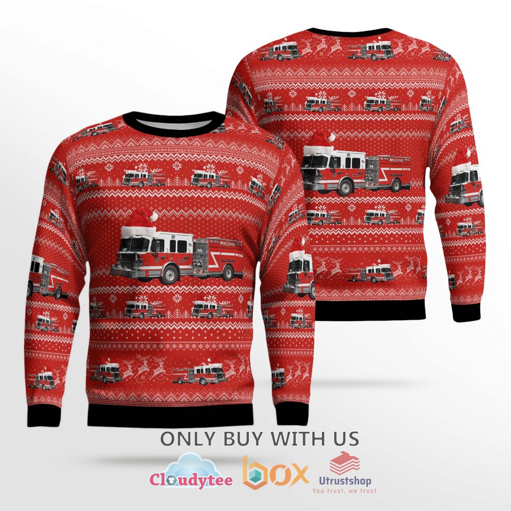 west nyack new york west nyack fire department red christmas sweater 1 70553