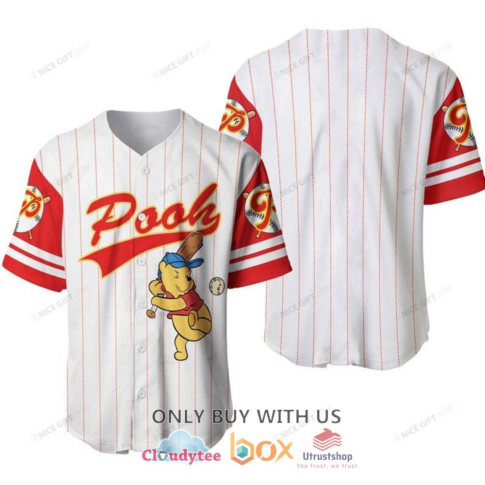 winnie the pooh playing baseball jersey shirt 1 98976