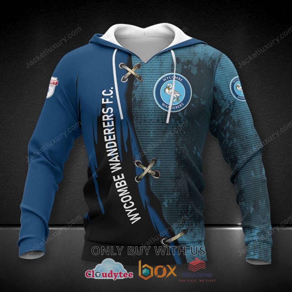 wycombe wanderers f c blue black 3d shirt hoodie 2 82117