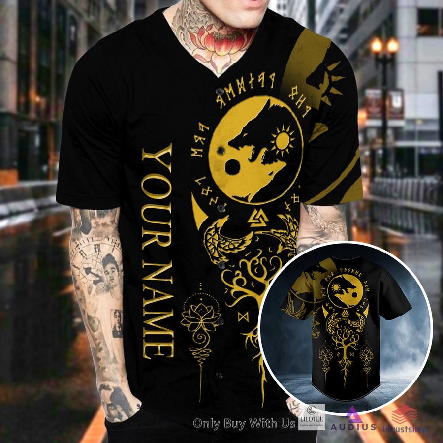 yin yang wolves viking raven yggdrasil tattoo custom baseball jersey 2 84412