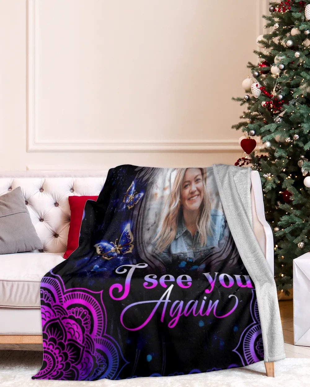 I will carry you with me until I see you again custom photo Blanket 1